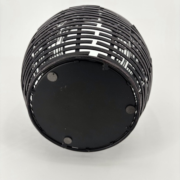 Bronze Metal Wicker Look Barrel Shaped Decor Pieces, Set of Two - Picture 7 of 16